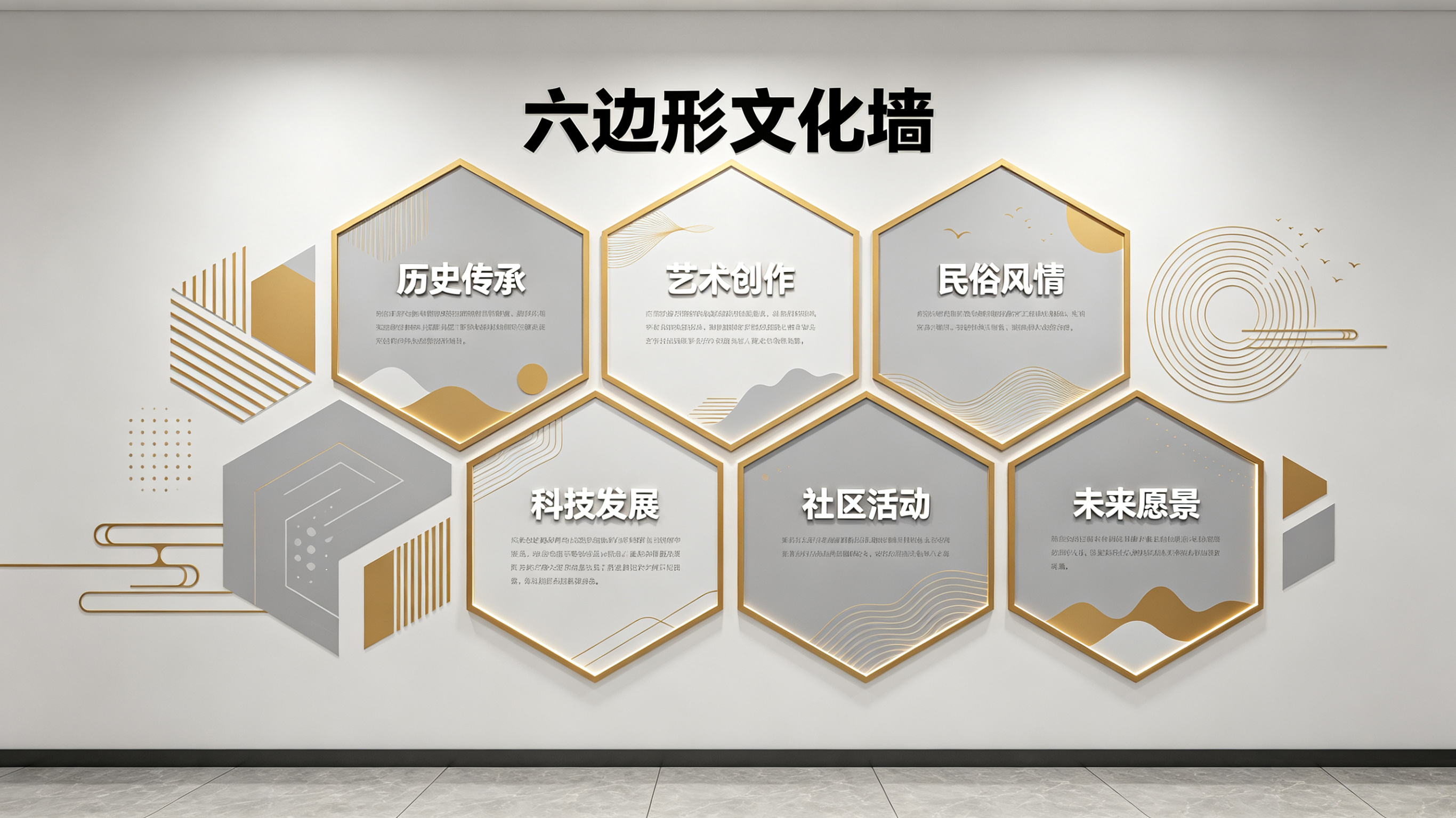 南丰企业文化墙 | 六边形信息美学
